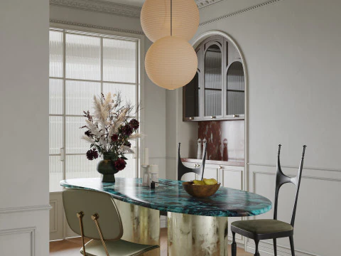 Living room dining room interior scenes 12 3D Model