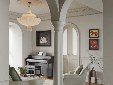 Living room dining room interior scenes 12 Model 3D