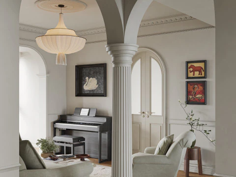 Living room dining room interior scenes 12 3D Model