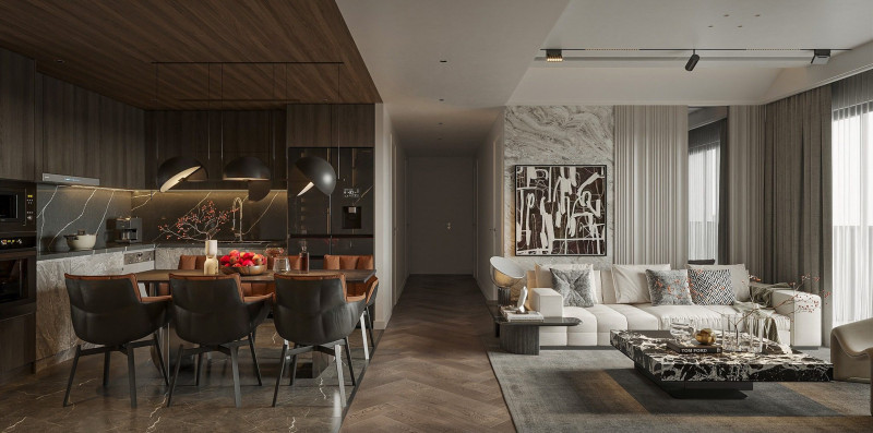 Living room dining room interior scenes 14 Model 3D .c4d .max .obj .3ds .fbx .stl .blend 