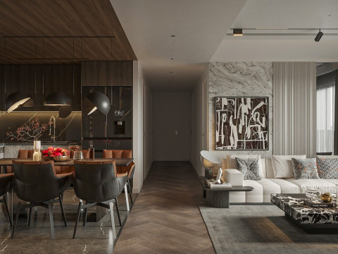 Living room dining room interior scenes 14 Model 3D