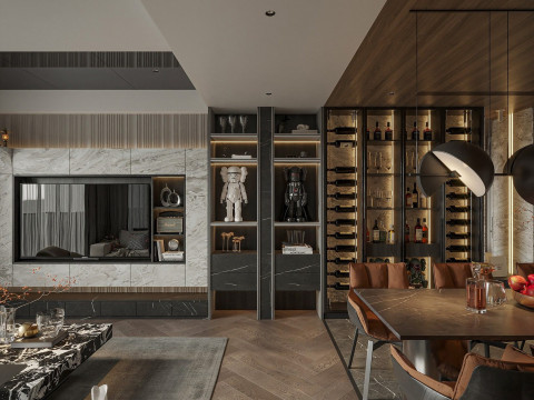 Living room dining room interior scenes 14 Model 3D
