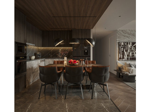Living room dining room interior scenes 14 Model 3D