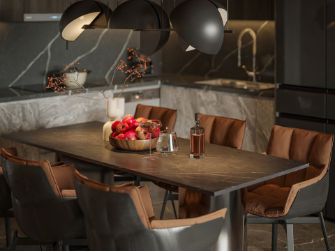 Living room dining room interior scenes 14 Model 3D