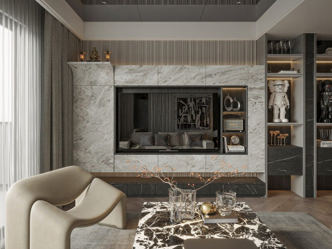 Living room dining room interior scenes 14 Model 3D
