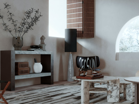 Living room dining room interior scenes 15 Model 3D