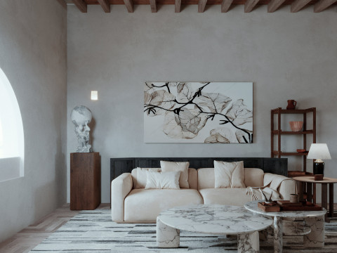 Living room dining room interior scenes 15 Model 3D