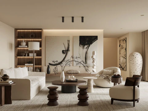 Scene di interni del soggiorno 17 Modello 3D