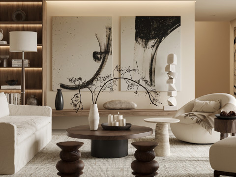 Living room interior scenes 17 3D Model