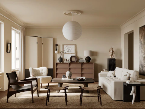 Scene di interni del soggiorno 20 Modello 3D