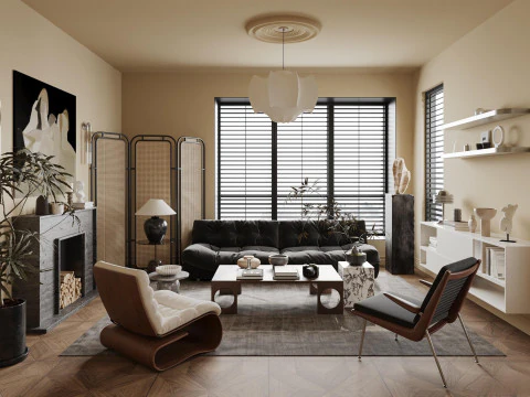 Сцены интерьера гостиной 22 3D Модель