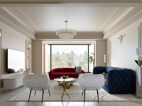 Сценки інтер'єру вітальні 24 3D Модель