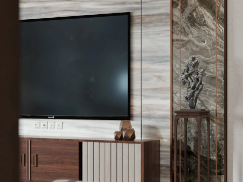 Chinese living room interior scenes 27 3D Model