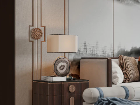 Chinese living room interior scenes 27 3D Model