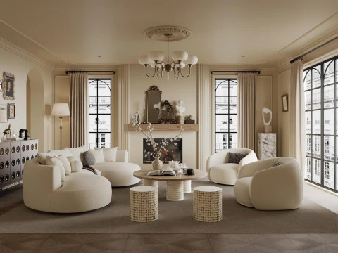 거실 인테리어 장면 28 3D 모델