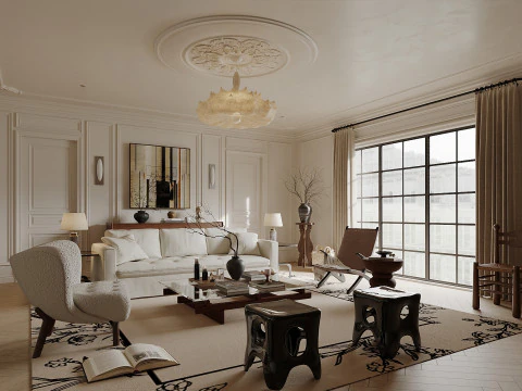 Sceny z wnętrza salonu 29 Model 3D