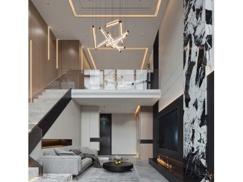 Scene di interni del soggiorno 33 Modello 3D