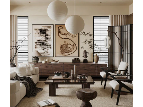 Living room interior scenes 36 3D Model