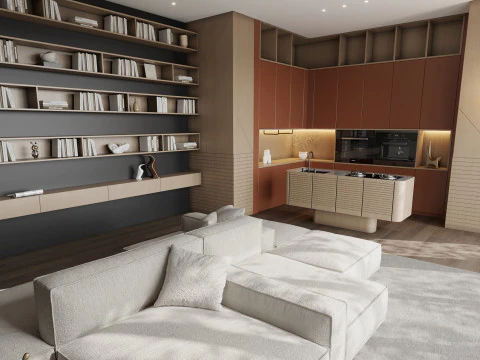 Living room interior scenes 39 3D Model