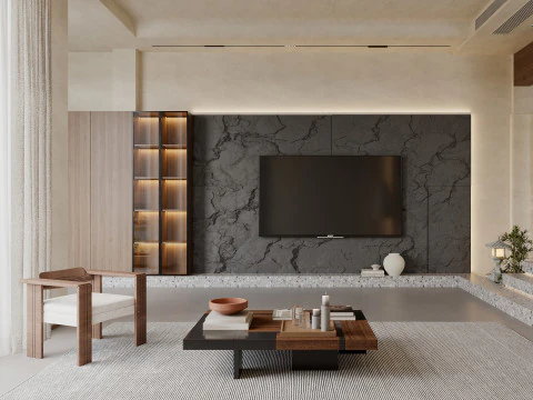 Living room interior scenes 43 3D Model