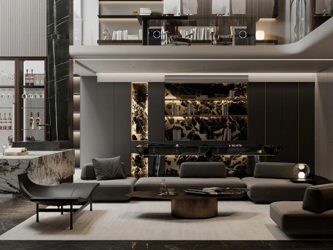 Сцены интерьера гостиной 48 3D Модель