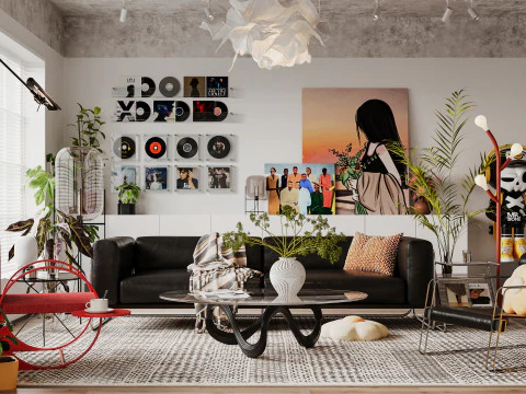 Сцены интерьера гостиной 49 3D Модель