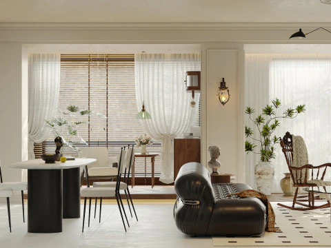 거실 인테리어 장면 42 3D 모델