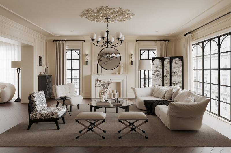 Luxurious living room interior scene2 3D मॉडल .c4d .max .obj .3ds .fbx .stl .blend 