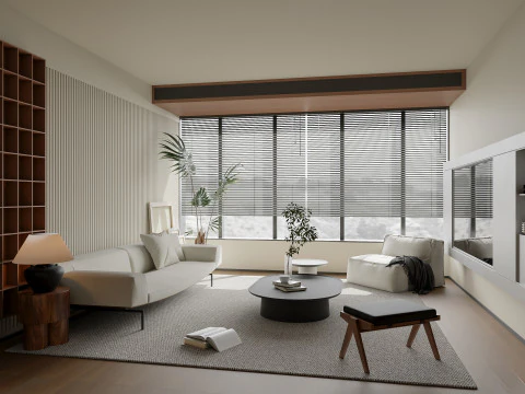 고급스러운 거실 인테리어 scene7 3D 모델