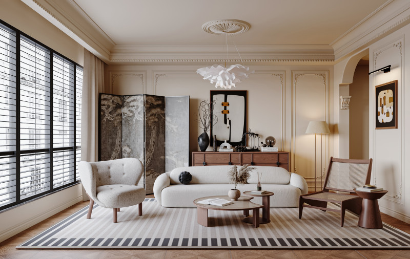 Luxurious living room interior scene8 3D Модель .c4d .max .obj .3ds .fbx .stl .blend 
