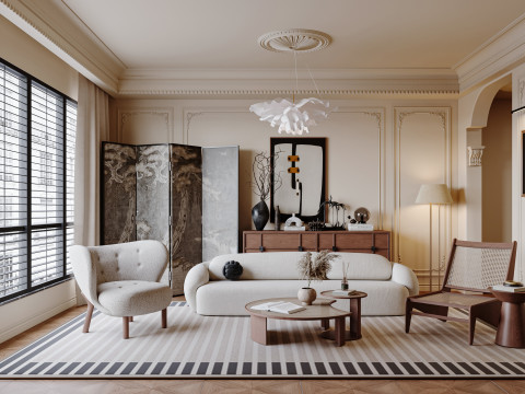 Luxurious living room interior scene8 3D मॉडल