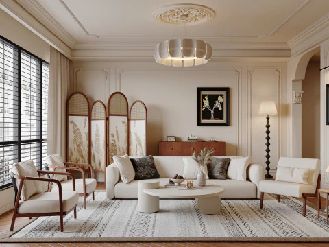 Sc&egrave;ne int&eacute;rieure de salon luxueux9 Modèle 3D