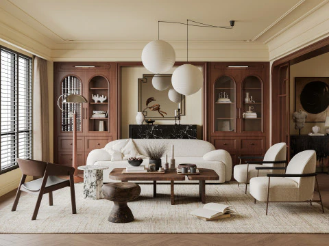 고급스러운 거실 인테리어 scene10 3D 모델