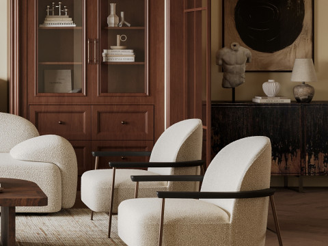 Luxurious living room interior scene10 3D Модель
