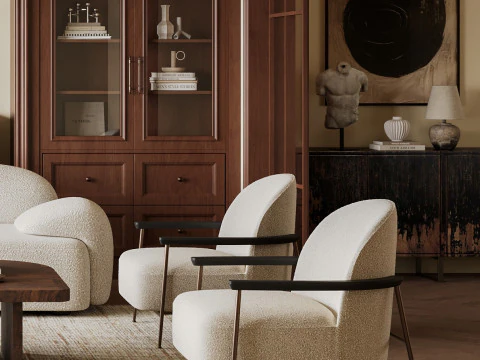 Luxurious living room interior scene10 3D Model