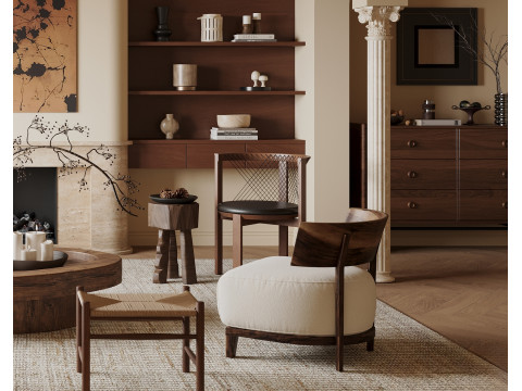Luxurious living room interior scene11 3D Model