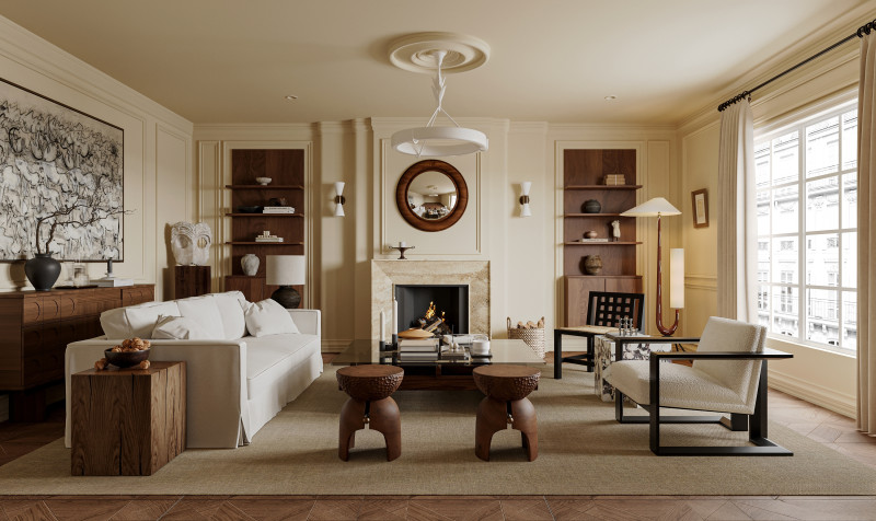 Luxurious living room interior scene12 3D Модель .c4d .max .obj .3ds .fbx .stl .blend 