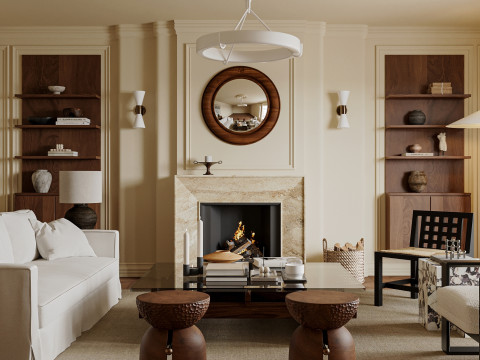 Luxurious living room interior scene12 3D Модель