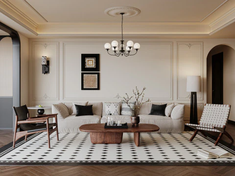 豪华客厅室内场景13 3D 模型