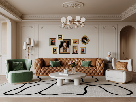 Luxurious living room interior scene14 3D मॉडल