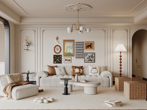 Luxurious living room interior scene15 3D मॉडल