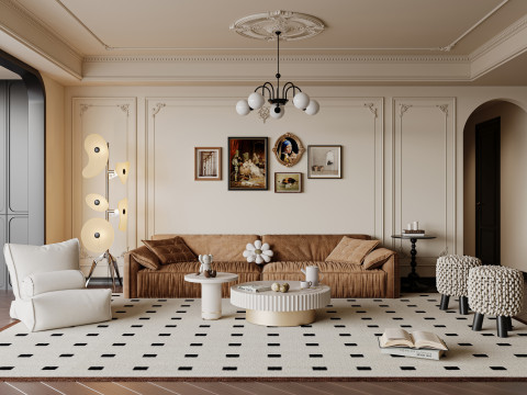 Luxurious living room interior scene16 3D मॉडल