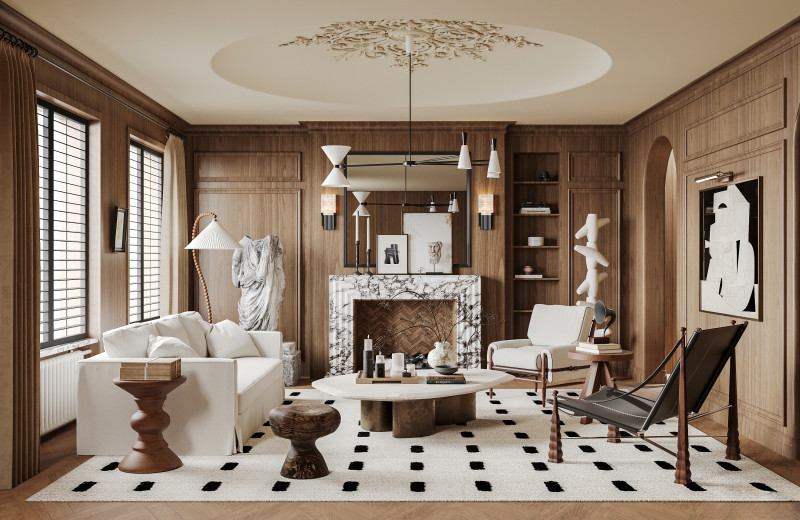 Luxurious living room interior scene17 Model 3D .c4d .max .obj .3ds .fbx .stl .blend 
