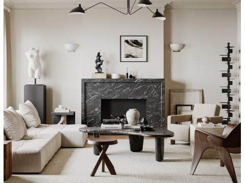 Luxurious living room interior scene18 3D Model