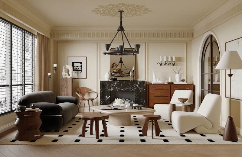 Luxurious living room interior scene19 Modelo 3D .c4d .max .obj .3ds .fbx .stl .blend 