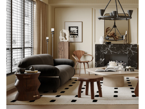 Luxurious living room interior scene19 Modelo 3D