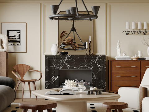 Luxurious living room interior scene19 Modelo 3D