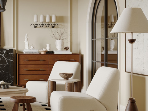 Luxurious living room interior scene19 Modelo 3D