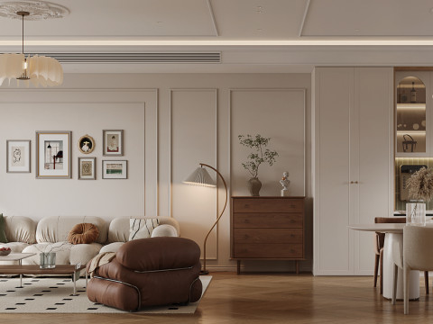 Luxurious living room dining room interior scene21 3D Модель