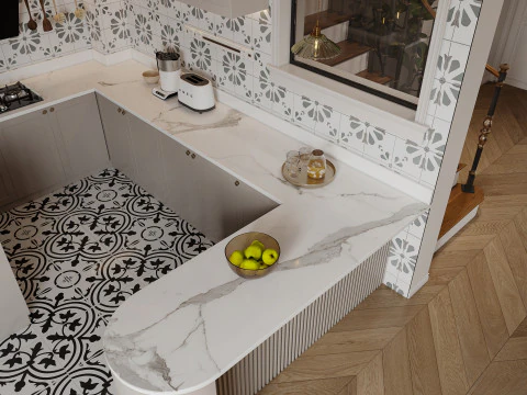 Luxurious living room dining room interior scene21 3D Model